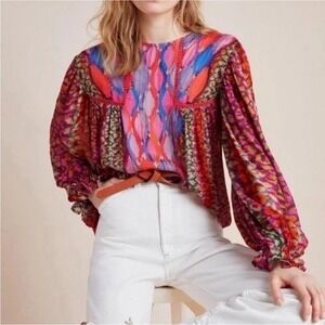 Anthropologie Bl-nk London Miranda Peasant Blouse NWT‎ Boho Long Sleeve Sz SMALL